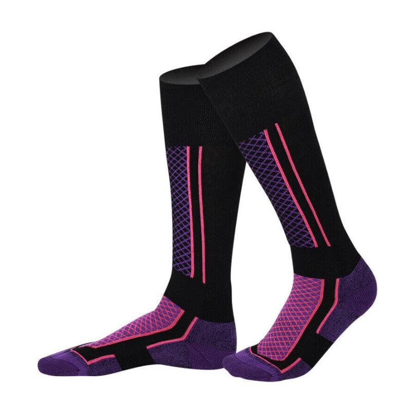 Men Women Long Warm Breathable Ski Socks Thicken Winter Sports Socks Au Stock - Purple&Black(33-39) 9