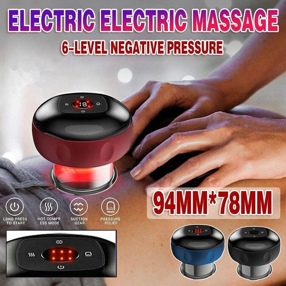 Electric Intelligent Vacuum Cupping Therapy Red Light Heating Body Slimming - Red