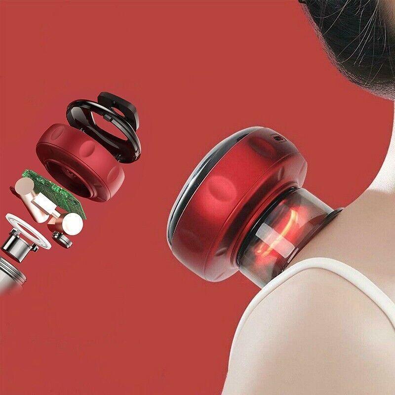 Electric Intelligent Vacuum Cupping Therapy Red Light Heating Body Slimming - Black 3
