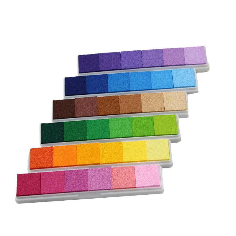 Gradient Color Ink Pad Inkpad Rubber Stamp Water Based Diy Finger Print 10 Colours - S1 Purple