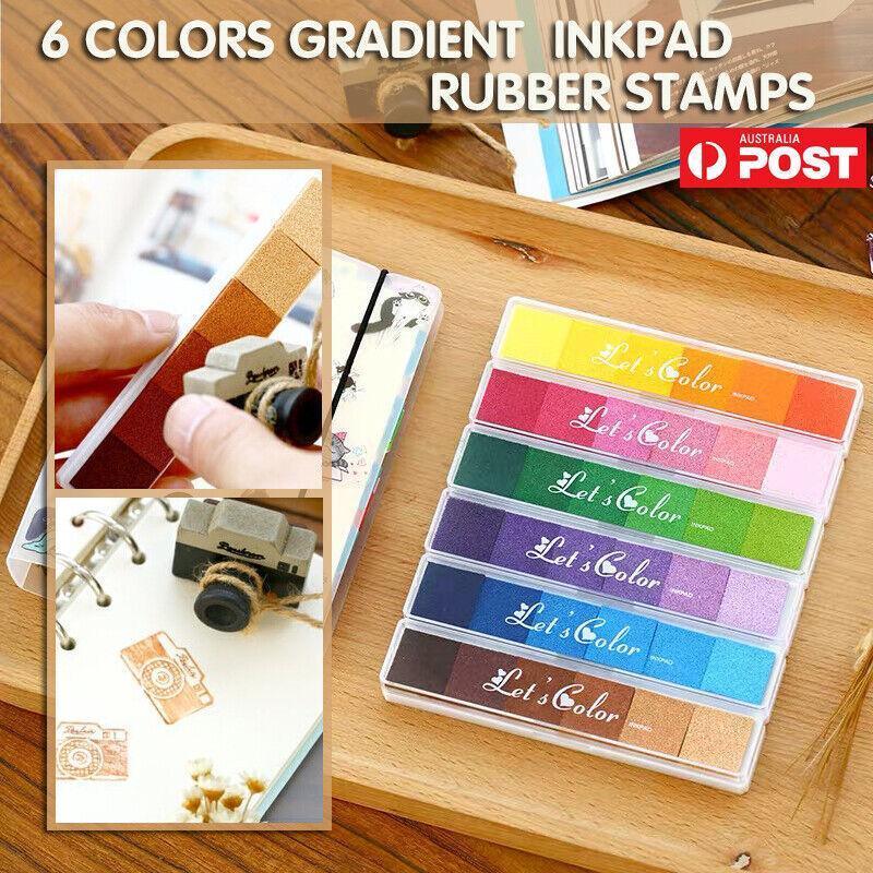 Gradient Color Ink Pad Inkpad Rubber Stamp Water Based Diy Finger Print 10 Colours - S5 Orange