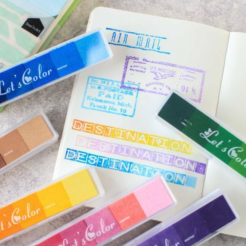 Gradient Color Ink Pad Inkpad Rubber Stamp Water Based Diy Finger Print 10 Colours - S5 Orange 5