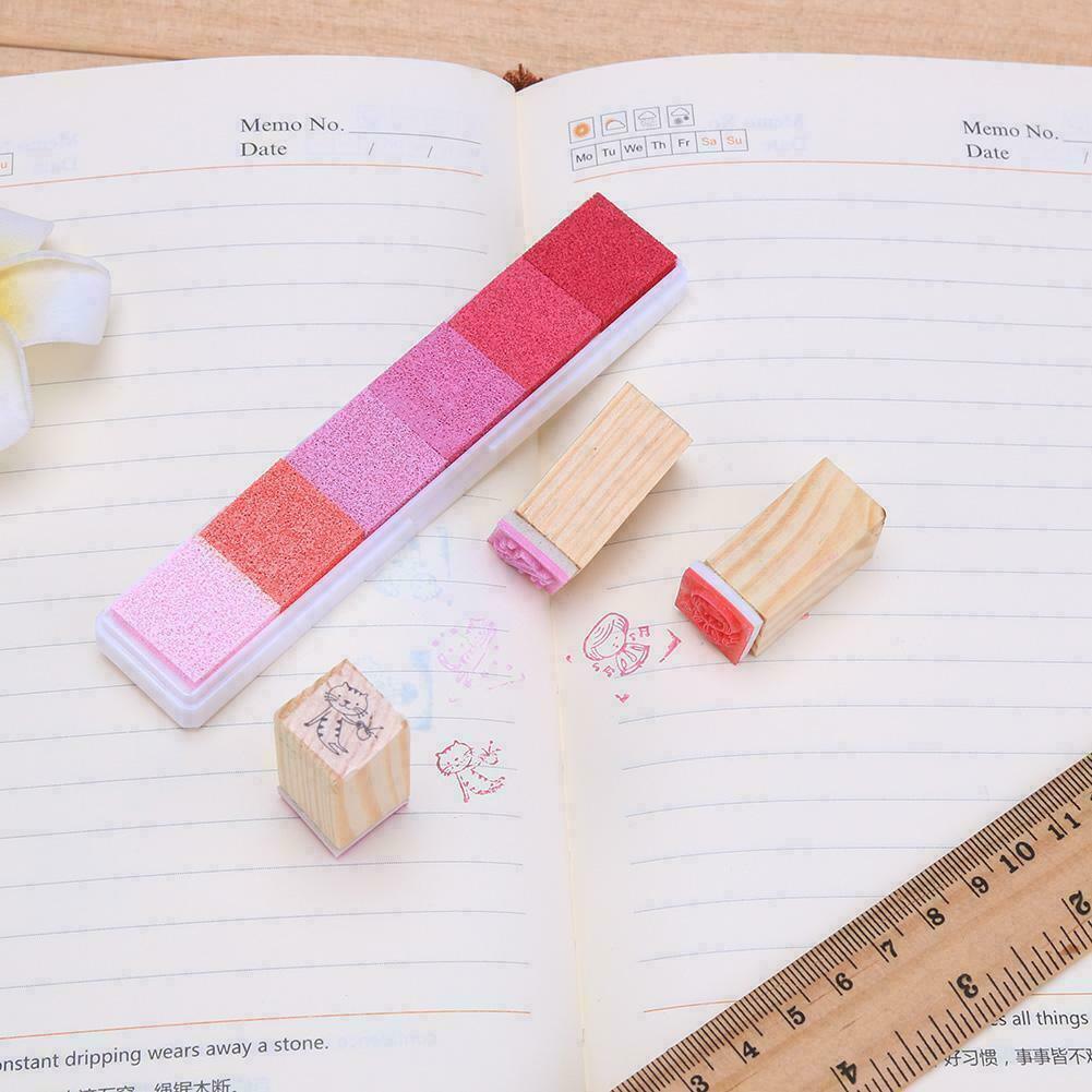 Gradient Color Ink Pad Inkpad Rubber Stamp Water Based Diy Finger Print 10 Colours - C4 4