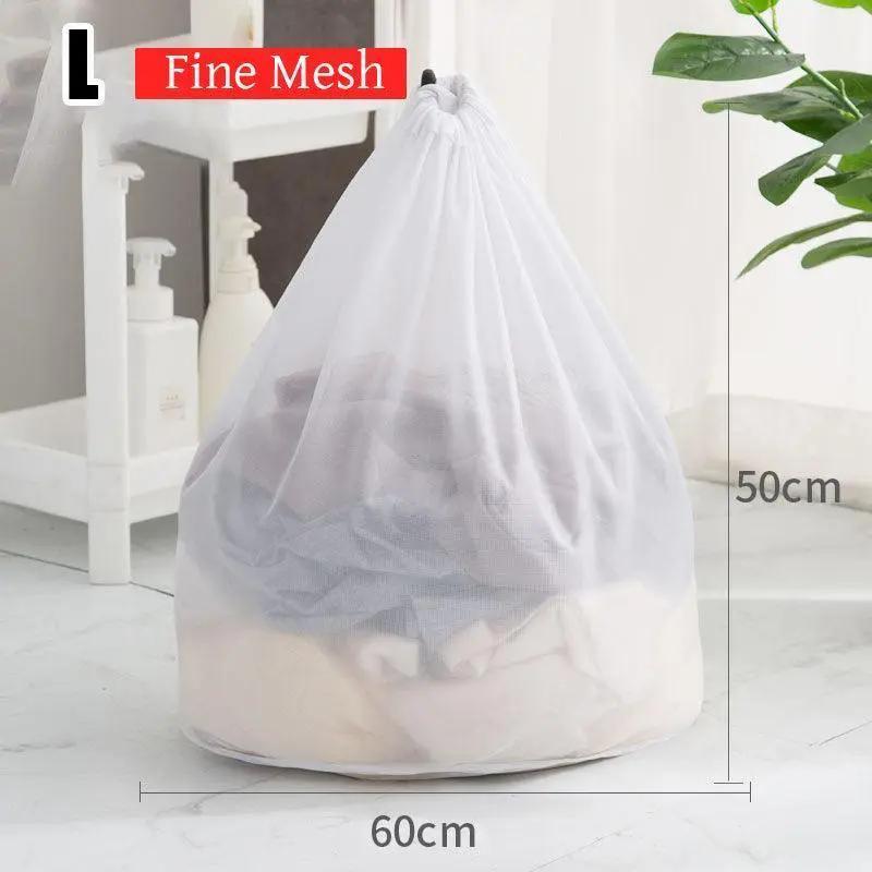 Drawstring Laundry Wash Bag Fine or Coarse Mesh Lingerie Delicate Clothes L - Coarse Mesh L 7