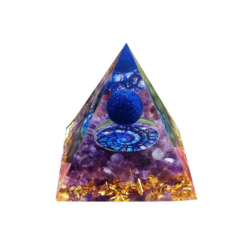 Amethyst Crystal Sphere Orgonite Pyramidamp Obsidians - Blue ring(60mmx60mm) 10