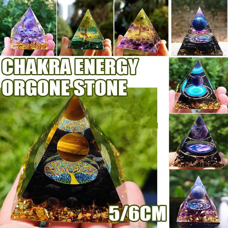 Amethyst Crystal Sphere Orgonite Pyramidamp Obsidians - Black Purple(60mmx60mm)