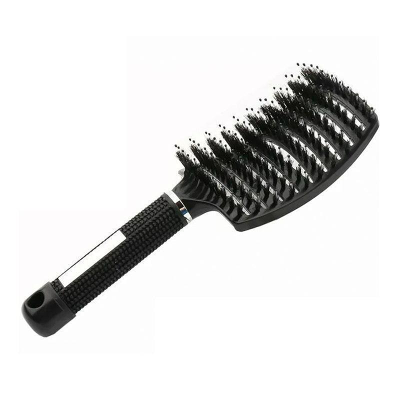 Detangle Nylon Boar Bristle Brush Hairbrush Smooth Hair Head Scalp Massage Comb - Black *1 Unit 6