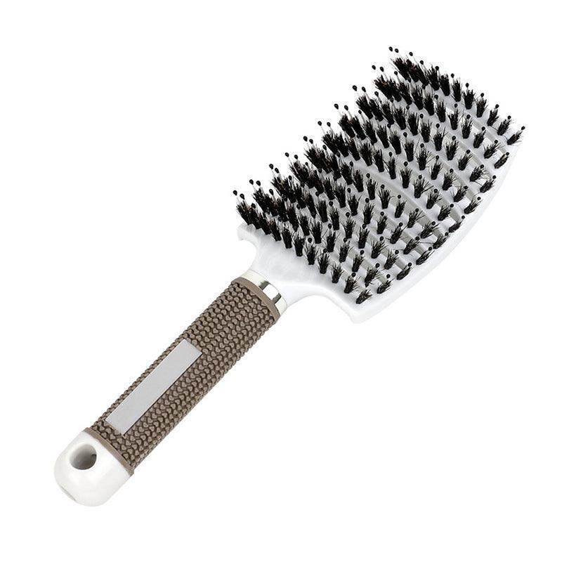 Detangle Nylon Boar Bristle Brush Hairbrush Smooth Hair Head Scalp Massage Comb - Black *1 Unit 7