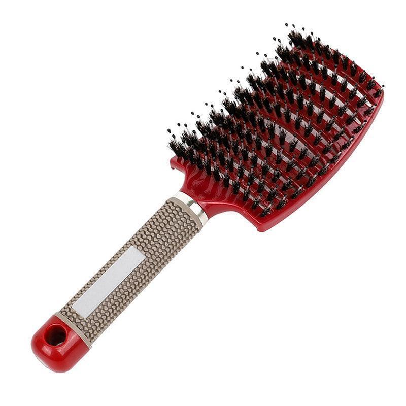 Detangle Nylon Boar Bristle Brush Hairbrush Smooth Hair Head Scalp Massage Comb - Purple *1 Unit 8