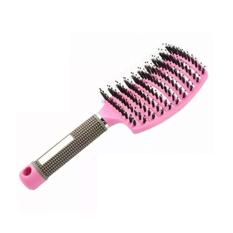 Detangle Nylon Boar Bristle Brush Hairbrush Smooth Hair Head Scalp Massage Comb - Purple *1 Unit 10