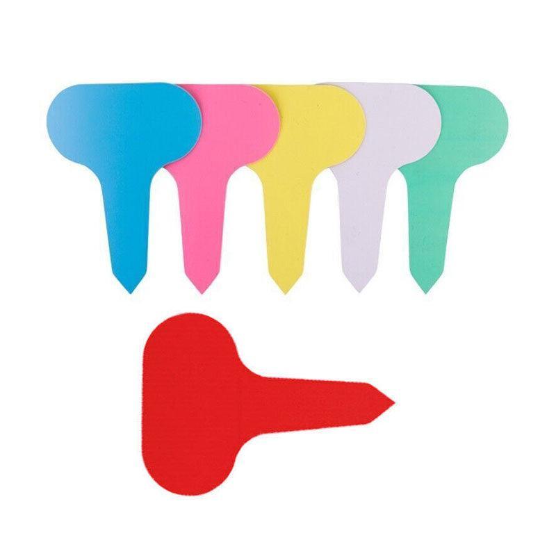 T Plant Labels 50-100Pcs 6 Colours Garden Stakes Markers Tags Nursery Seedling - Red