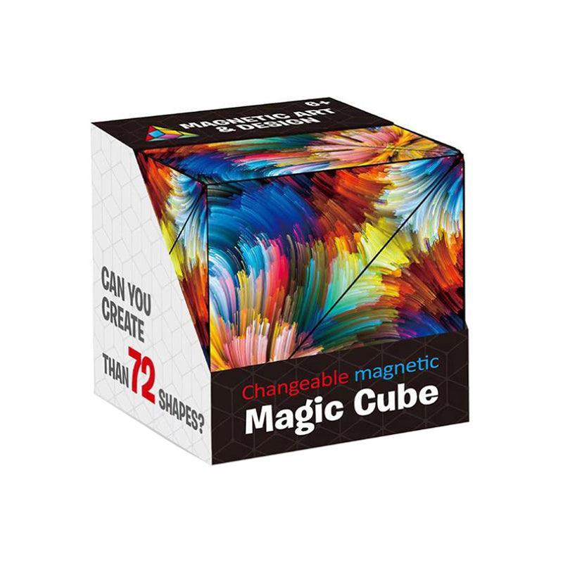 Variety Changeable Magnetic Magic Cube 3D Hand Flip Puzzle Anti Stress Toys Gift - Flame Pattern 7