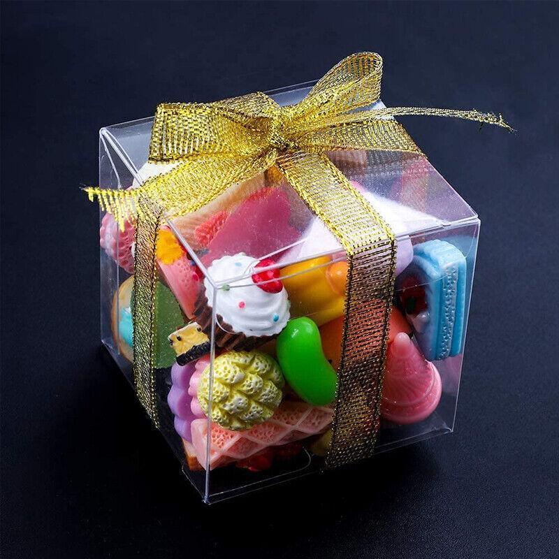 50 PVC Clear Transparent Macaron Square Cube Boxes For Wedding Favour Gift Candy - 70x70x70MM 4