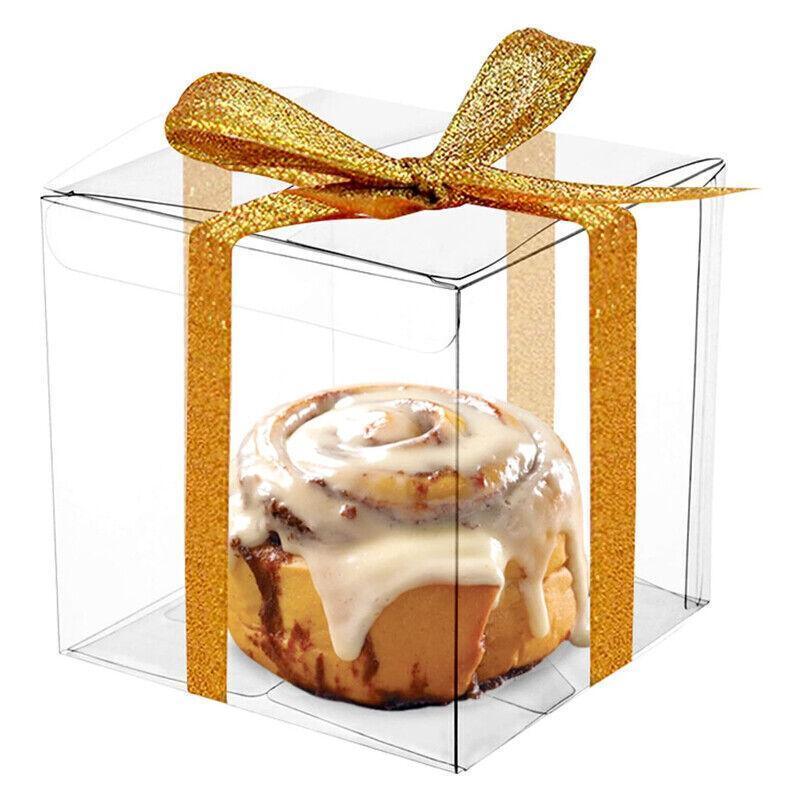 50 PVC Clear Transparent Macaron Square Cube Boxes For Wedding Favour Gift Candy - 70x70x70MM 5