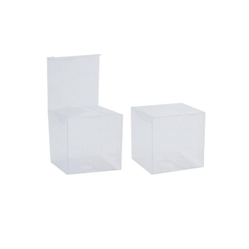 50 PVC Clear Transparent Macaron Square Cube Boxes For Wedding Favour Gift Candy - 70x70x70MM 6