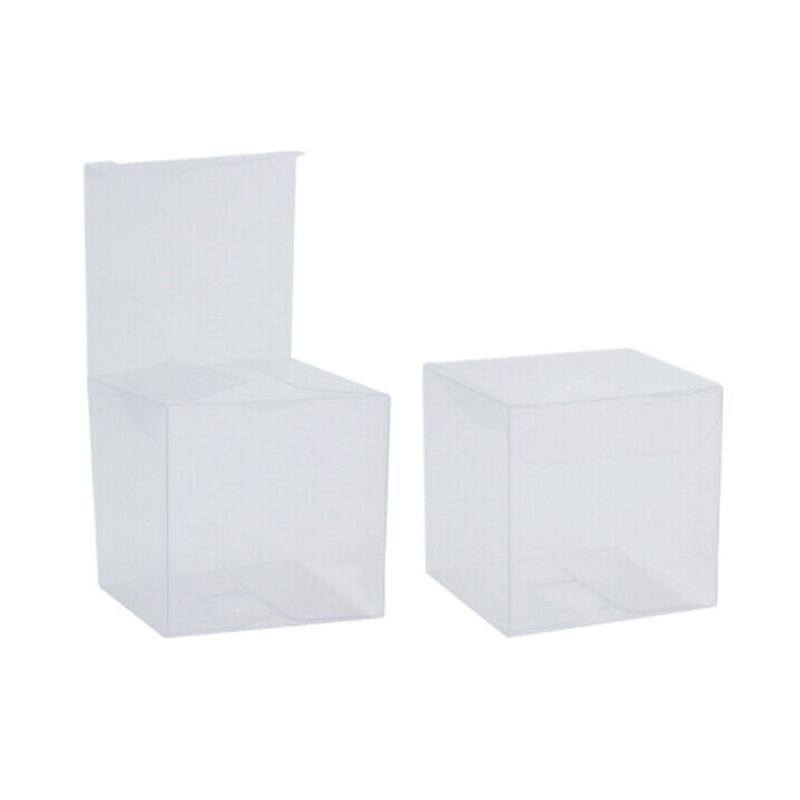 50 PVC Clear Transparent Macaron Square Cube Boxes For Wedding Favour Gift Candy - 70x70x70MM 9