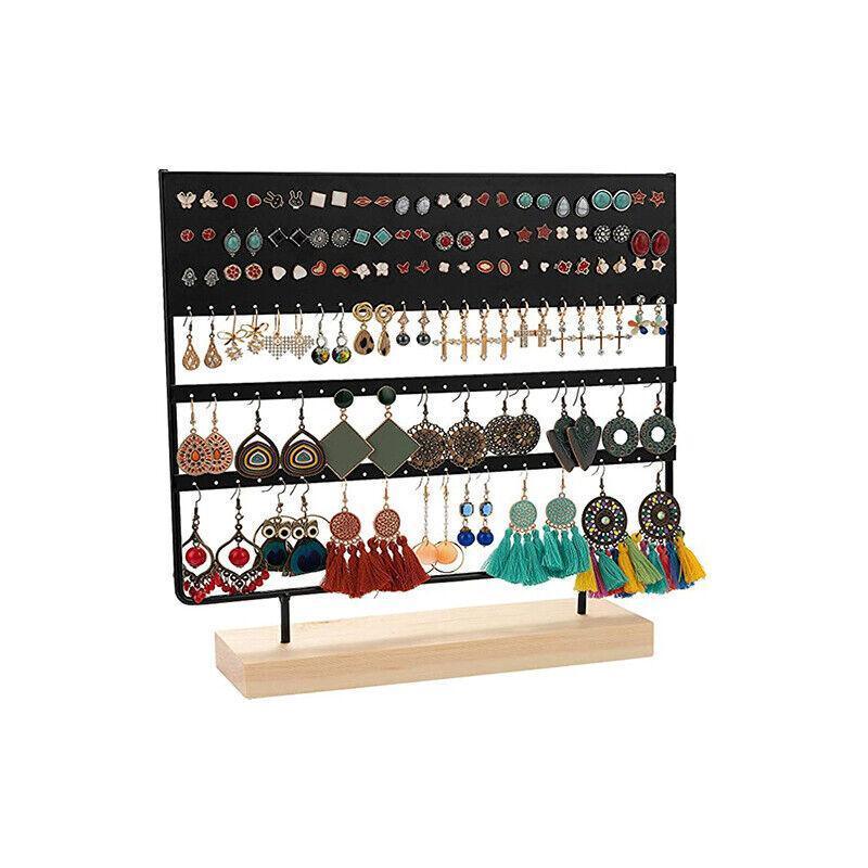 Earring Stand Display Rack 3-Tier Ear Stud Holder Jewelry Organizer 144 Holes - White 5