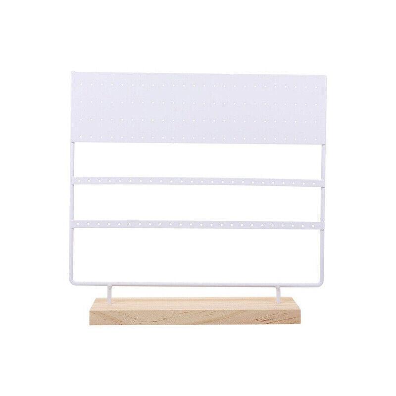 Earring Stand Display Rack 3-Tier Ear Stud Holder Jewelry Organizer 144 Holes - White 7