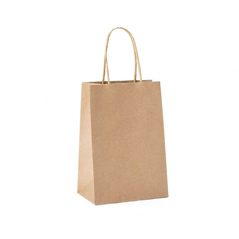 50X Kraft Paper Bags Gift Shopping Carry Craft Brown Bag With Handles - S-15cmx21cmx8cm 6