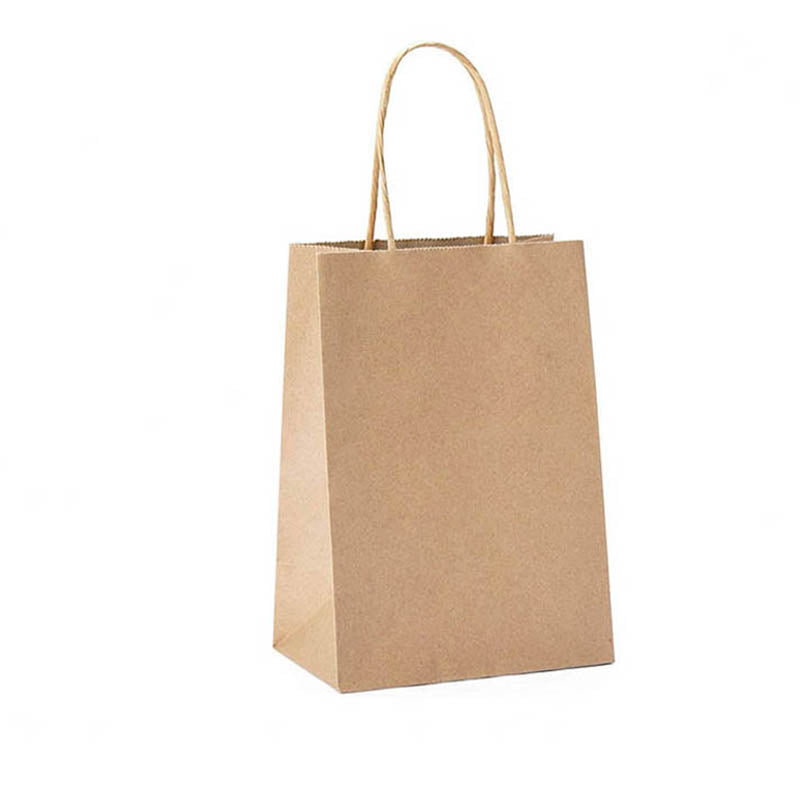 50X Kraft Paper Bags Gift Shopping Carry Craft Brown Bag With Handles - S-15cmx21cmx8cm 9