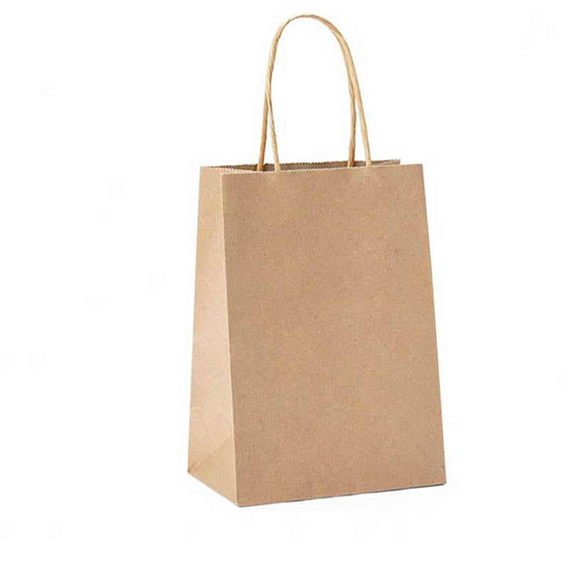 50X Kraft Paper Bags Gift Shopping Carry Craft Brown Bag With Handles - S-15cmx21cmx8cm 10