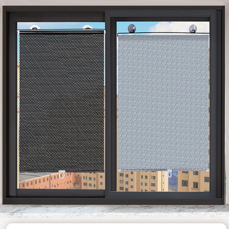 Black Roller Blinds Suction Cup Sunshade Blackout Curtains Car Home Window Curtains - 40 X 60 CM 5