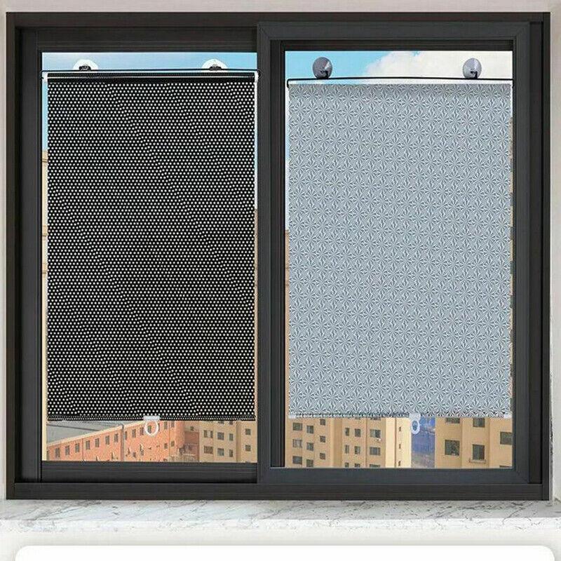 Silver Roller Blinds Suction Cup Sunshade Blackout Curtains Car Home Window Curtains - 40 X 60 CM 4