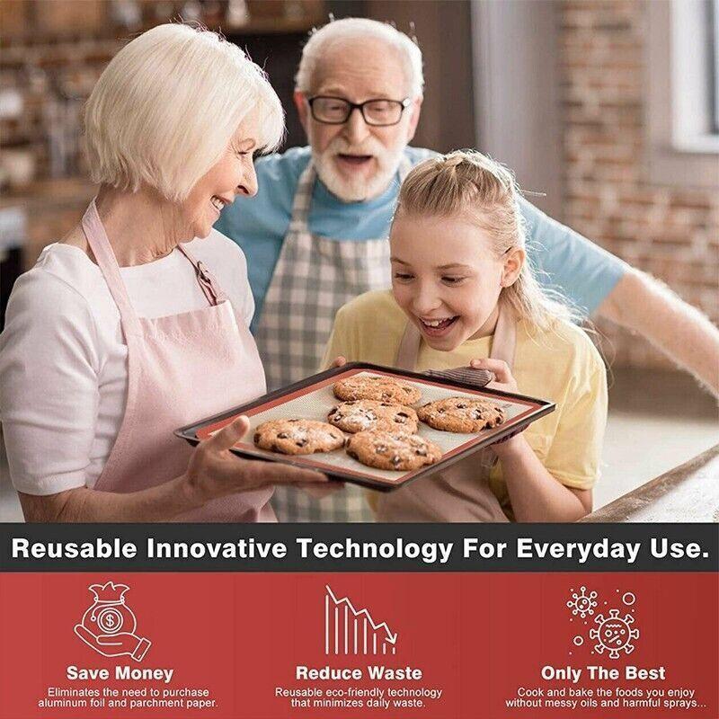 New Non-Stick Silicone Baking Mat Large Scale Cake Emarle Silicon Bakeware Dough - Black 2PCS(2*60X40CM) 4