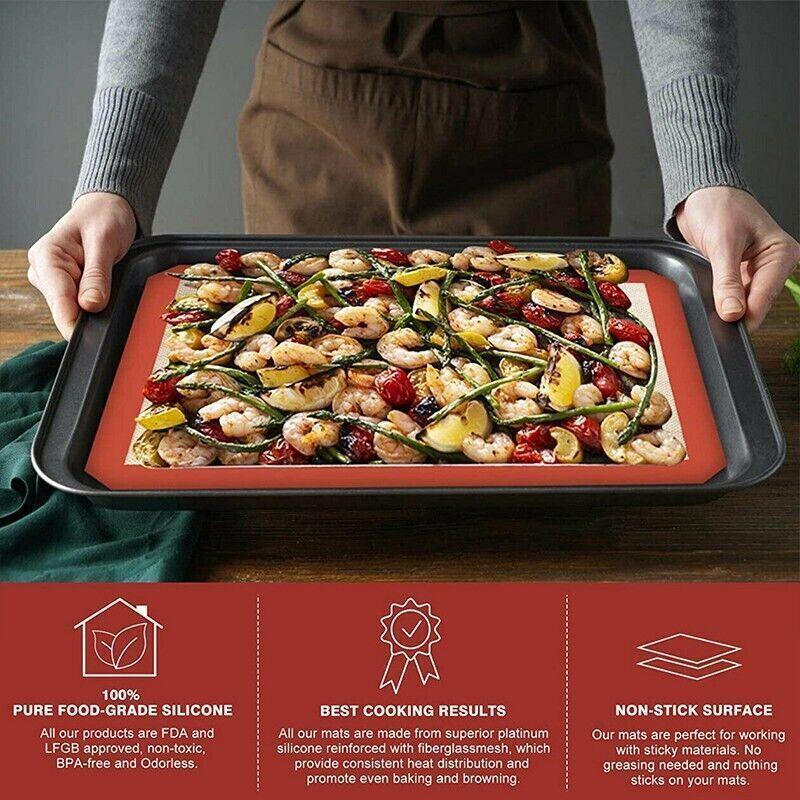 New Non-Stick Silicone Baking Mat Large Scale Cake Emarle Silicon Bakeware Dough - Grey 4PCS(2*30X21+2*42X29.5CM) 5