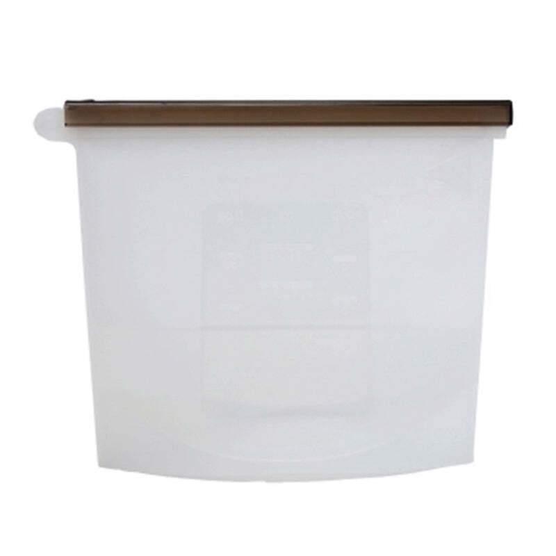 White Reusable Silicone Food Storage Bags Leak proof Microwave Freezer Freshness Safe 1000ml 6