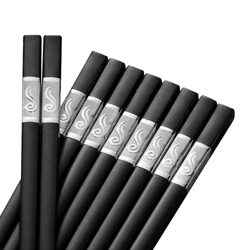 10Pairs Premium Fiberglass Reusable Chopsticks - Dishwasher Safe - Golden-3 11