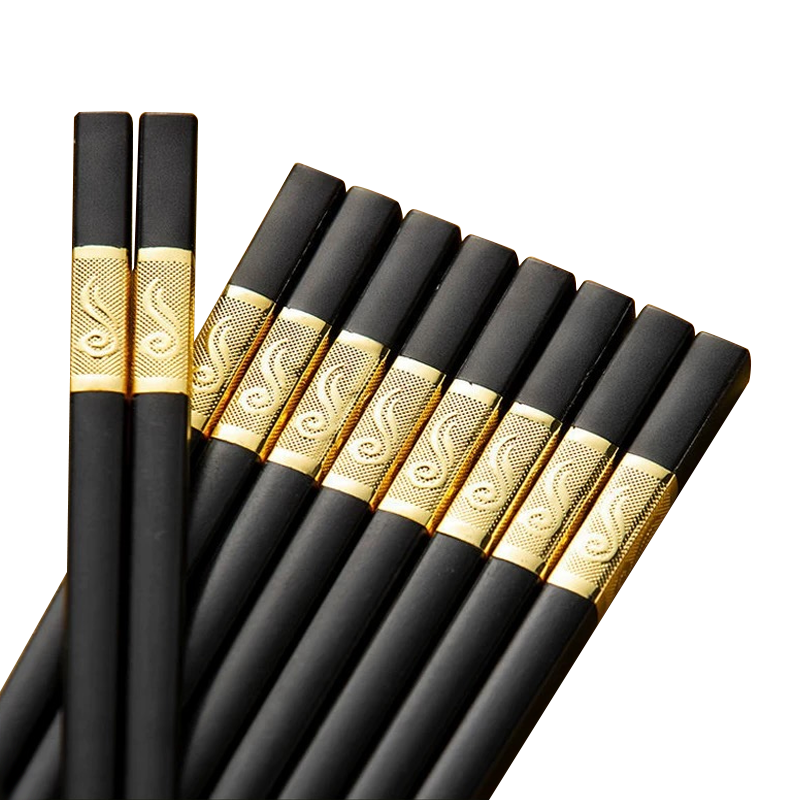 10Pairs Premium Fiberglass Reusable Chopsticks - Dishwasher Safe - Silver-3 8