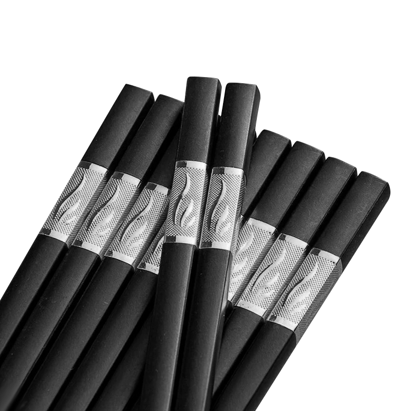 10Pairs Premium Fiberglass Reusable Chopsticks - Dishwasher Safe - Silver-3 10