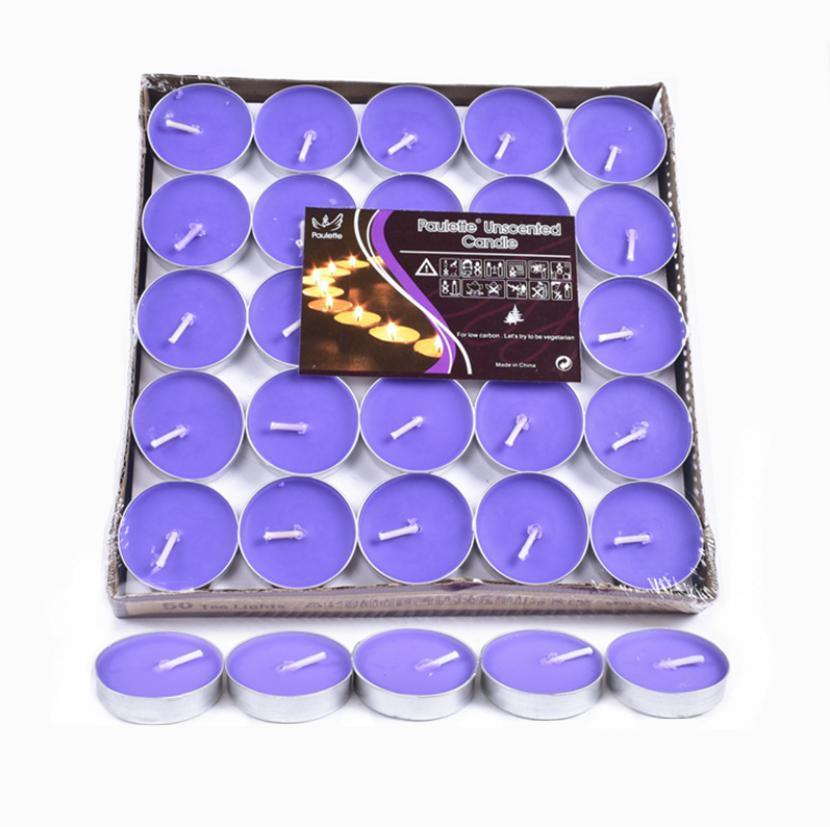 Tealight Candles 10 or 50 Pack Unscented Long Burning for Wedding Party Decor - Pink- 2 Hours10PCS 8