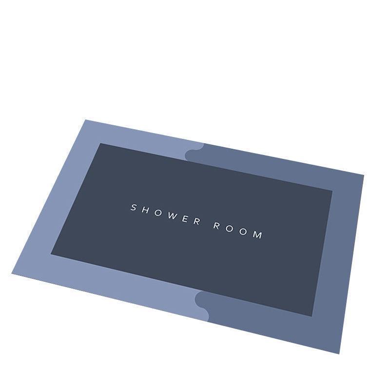 40*60CM Super Absorbent Floor Mat Soft Quick-Drying Non-Slip Diatom Mud Bath - Grey-Oval 7