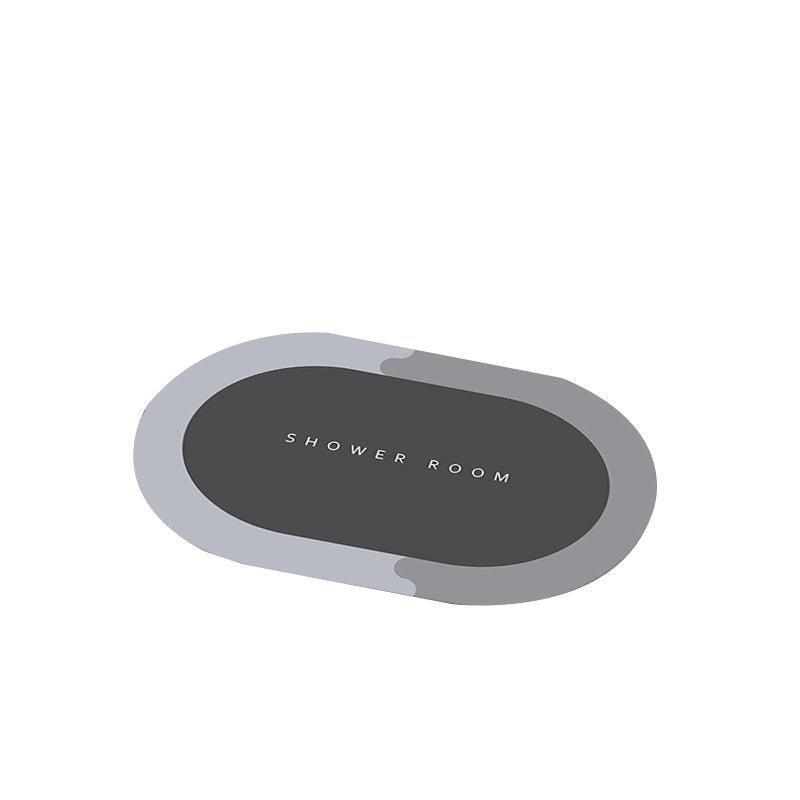 40*60CM Super Absorbent Floor Mat Soft Quick-Drying Non-Slip Diatom Mud Bath - Blue-Oval 8