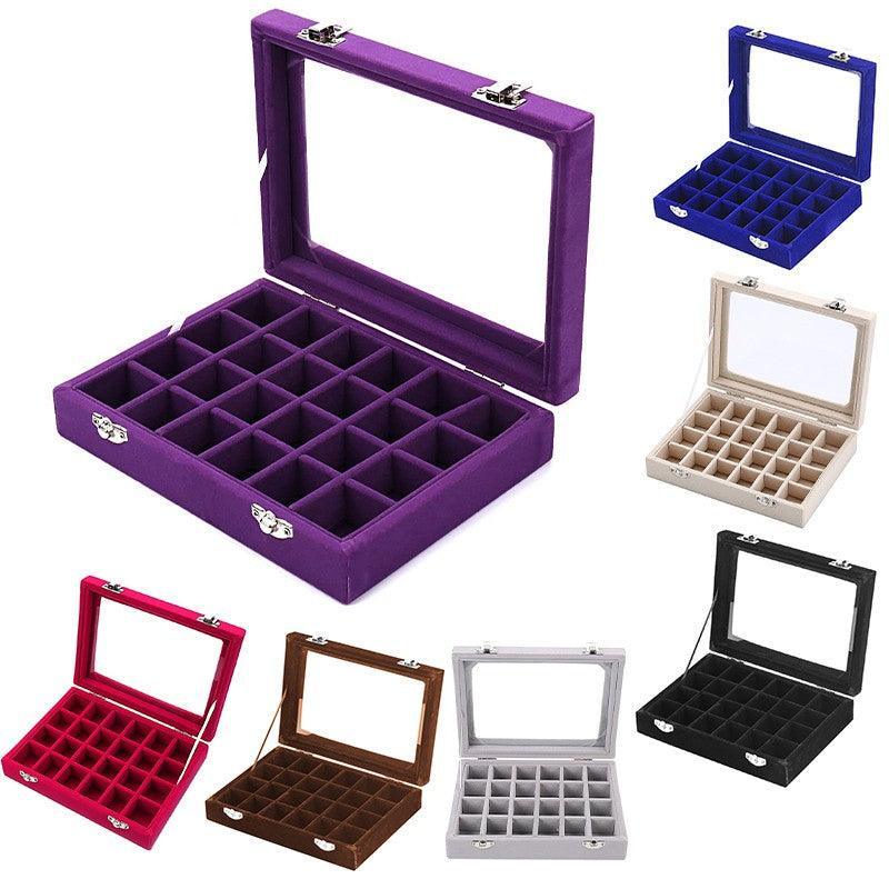 Velvet Earring Jewelry Display Hanger Organizer Box Holder Storage Case Au Stock - Grey