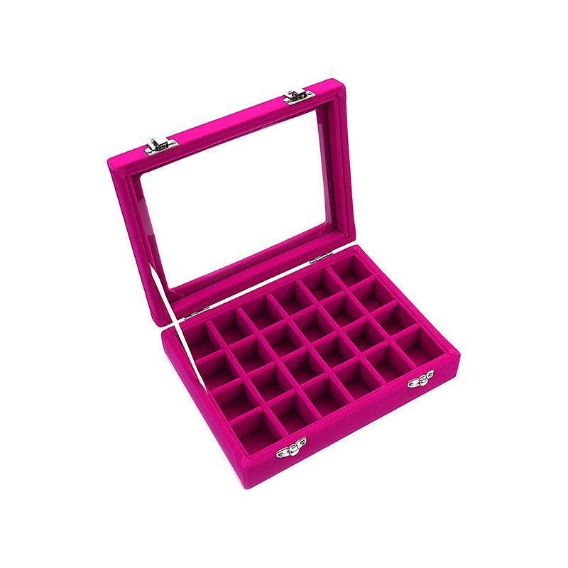 Velvet Earring Jewelry Display Hanger Organizer Box Holder Storage Case Au Stock - Rose Red 7