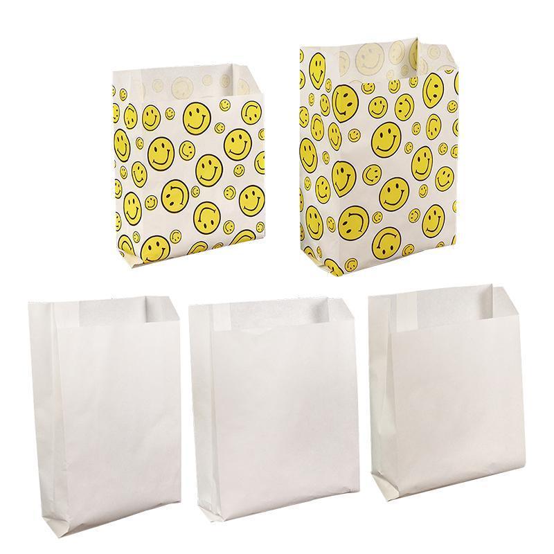 1000PCS Oil-proof Takeaway Paper Bags for Premium Takeout Supply - White-16*11*4cm