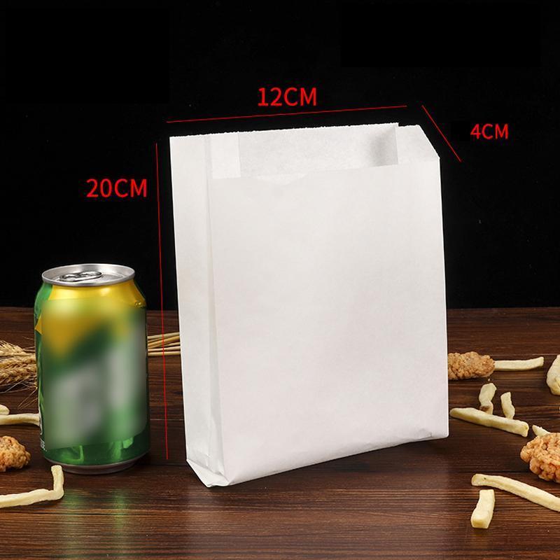 1000PCS Oil-proof Takeaway Paper Bags for Premium Takeout Supply - White-16*11*4cm 4