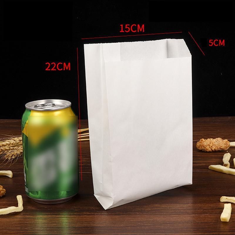 1000PCS Oil-proof Takeaway Paper Bags for Premium Takeout Supply - White-16*11*4cm 5