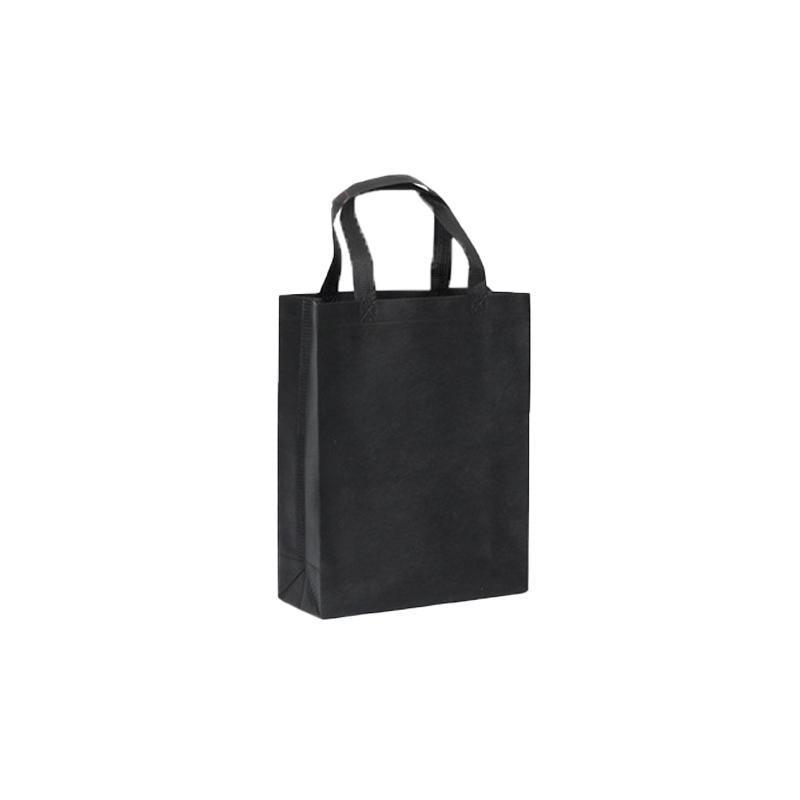 100PCS Reusable Non Woven Shopping Bags Eco Friendly Washable Tote Bags Black - 41X35X12CM 11