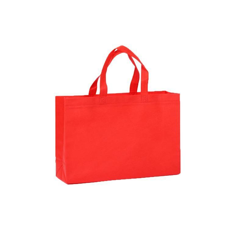 100PCS Reusable Non Woven Shopping Bags Eco Friendly Washable Tote Bags Red - 38X30X10CM 6