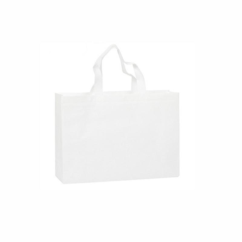 100PCS Reusable Non Woven Shopping Bags Eco Friendly Washable Tote Bags White - 35X25X10CM 6