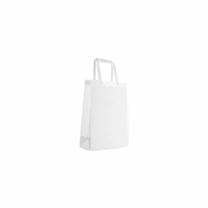 100PCS Reusable Non Woven Shopping Bags Eco Friendly Washable Tote Bags White - 35X25X10CM 9