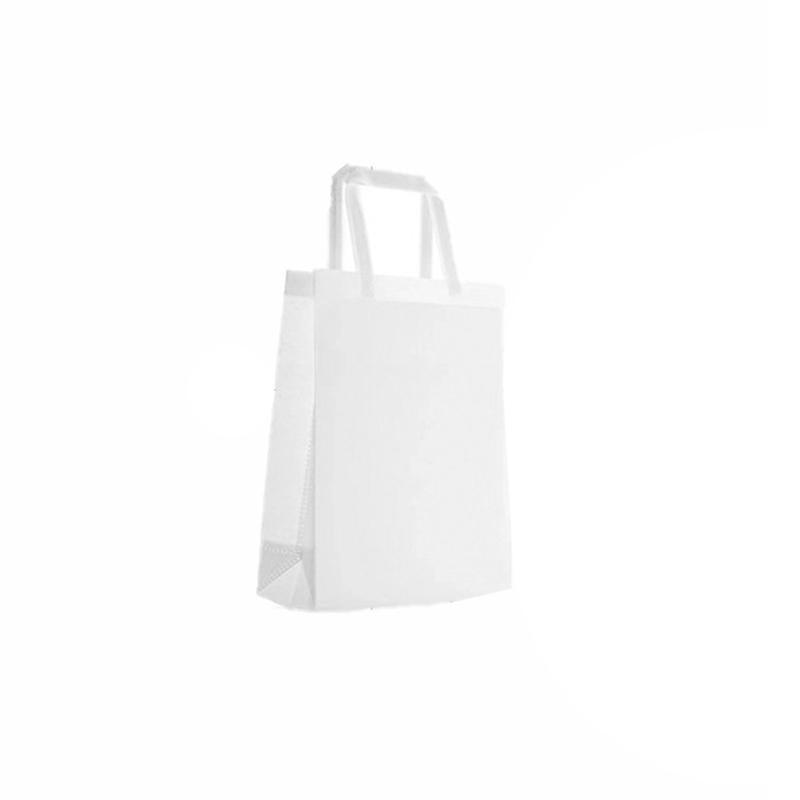 100PCS Reusable Non Woven Shopping Bags Eco Friendly Washable Tote Bags White - 35X25X10CM 10