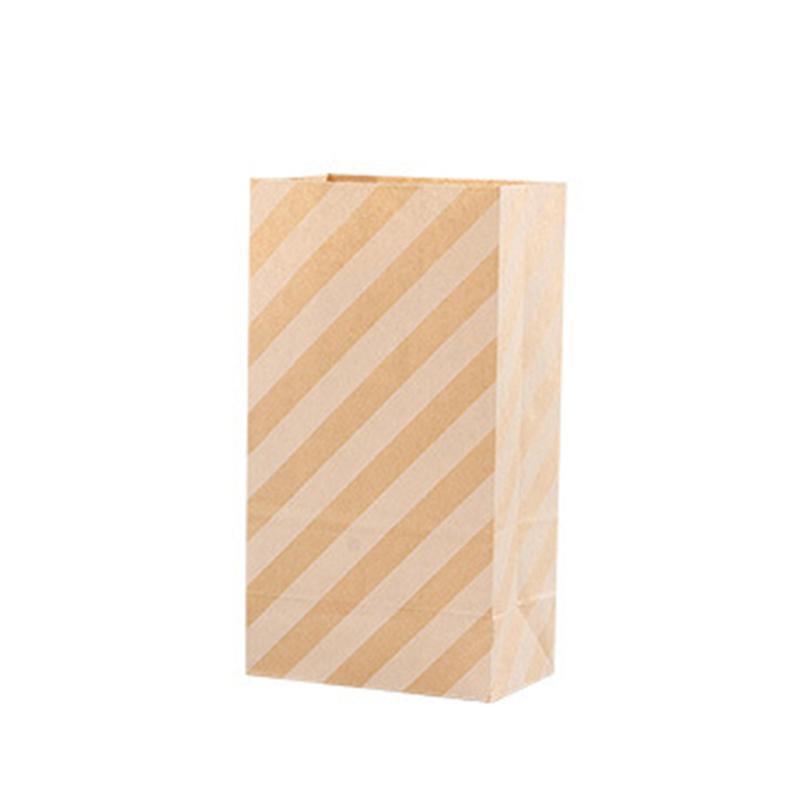 100X Colourful Plaid Kraft Paper Bag Candy Cookie Snack Cake Gift Bags 9X6X18cm - Blue 10
