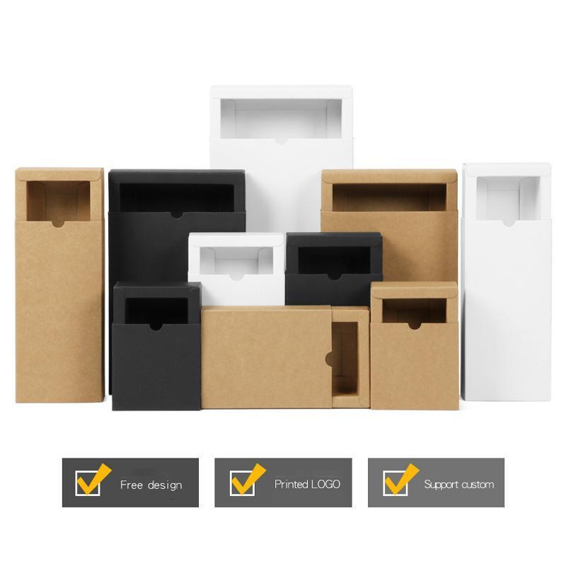 100PCS DIY Paper Box Drawer Type Jewelry Packing Box Tea Gift Cosmetics White - 17*8*3.5cm 4