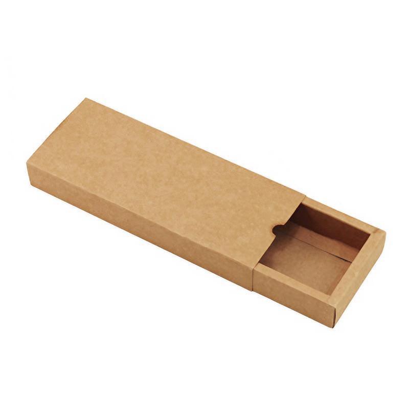 100PCS DIY Paper Box Drawer Type Jewelry Packing Box Tea Gift Cosmetics Kraft - 8*8*4cm 9