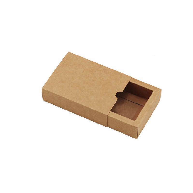 100PCS DIY Paper Box Drawer Type Jewelry Packing Box Tea Gift Cosmetics Kraft - 12*9*3.3cm 7